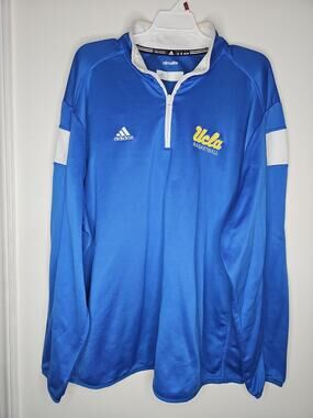 Adidas UCLA Bruins Basketball Climalite 1/4 Zip Pullover Jacket Mens 2XL